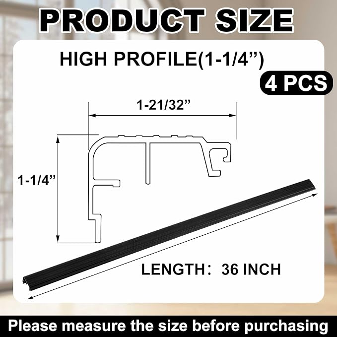 Pangda 4 Pcs 36 L Fixed Vinyl Sill Cap 1-1/4 Inches High Exterior Door - Image 2