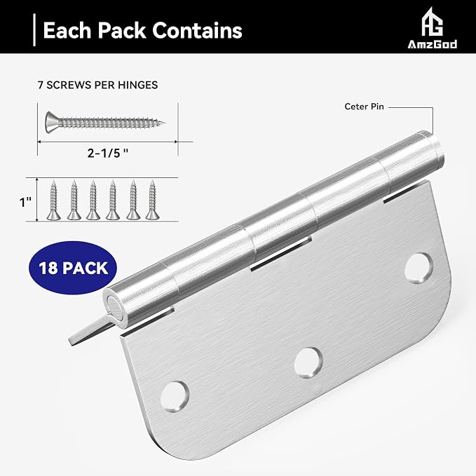 Door Hinges Brushed Nickel - Image 3