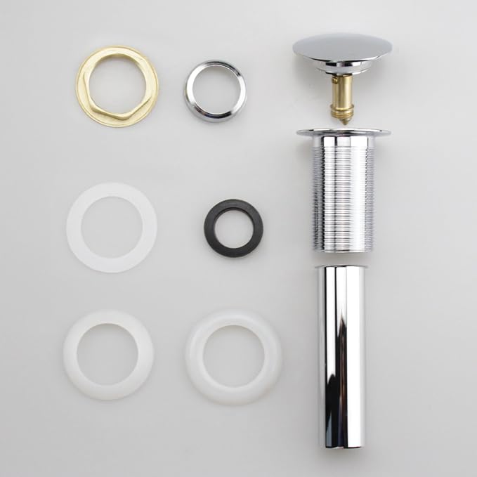 Bathroom Sink Pop Up Drain Without Overflow, Large Cap, Polished Chrome - Image 5