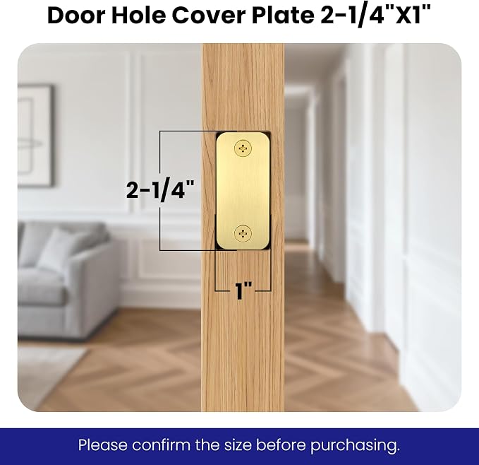 1" x 2-1/4" Door Hole Cover Plate, Stainless Steel Door Strike Filler Plate | - Image 2