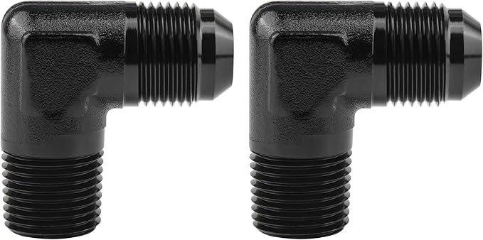 EVIL ENERGY 10AN to 1/2" NPT Male 90 Degree Fitting Adapter Aluminum 2PCS by EVILENERGY