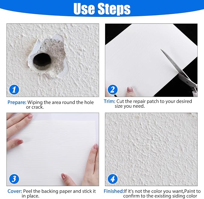 Mudder 20 Pieces Vinyl Siding Repair Kit 6 x 8 in Fence Repair Kit, - Image 3