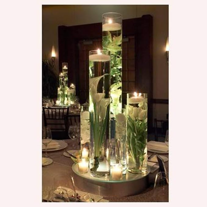 WGVI Quality Thick Weighted Tall Clear Cylinder Glass Vases, Flower Arrangement - Image 6