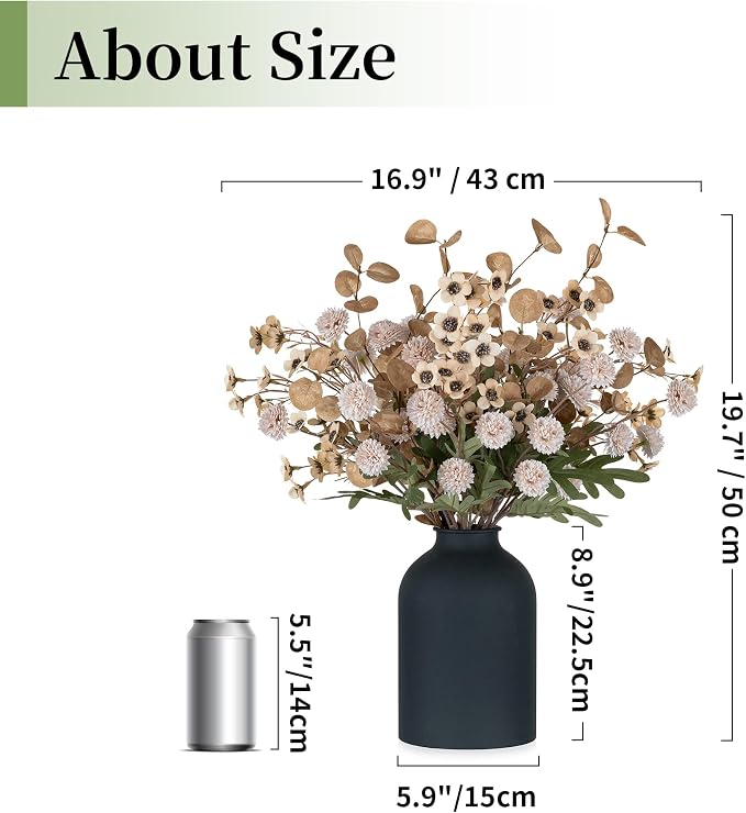 BLOSMON Beige Faux Flowers in Vase - Image 4