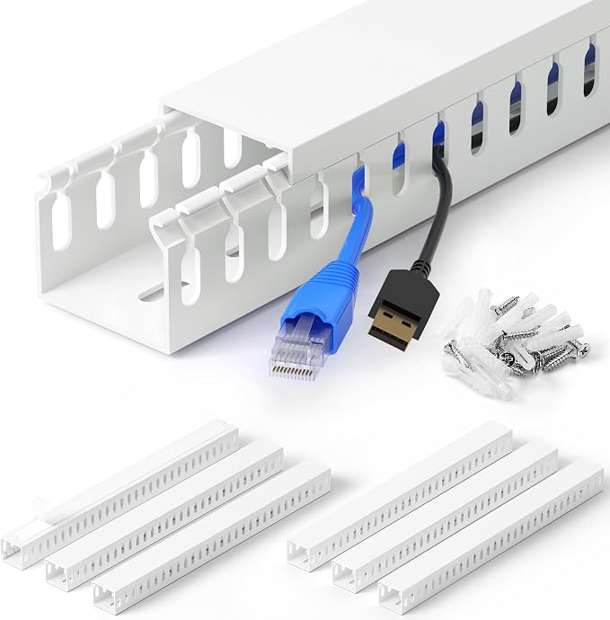 1.4"H x 1.6"W Cable Raceway, 99in Under Desk Wire Management Channel, 16.5in by ZhiYo