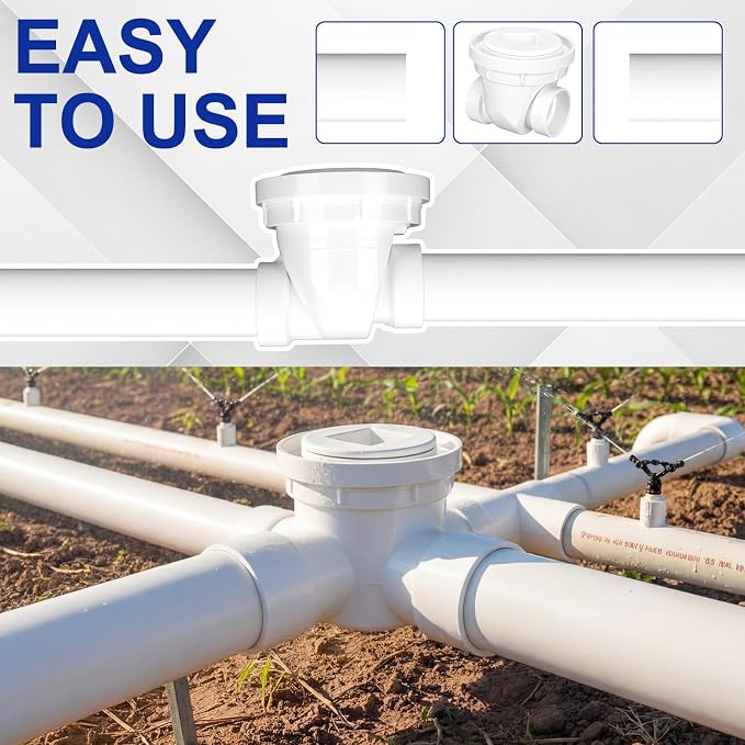 1 Pcs 1-1/2 Inch Backwater Valve White PVC Drain Backflow Preventer - Image 5