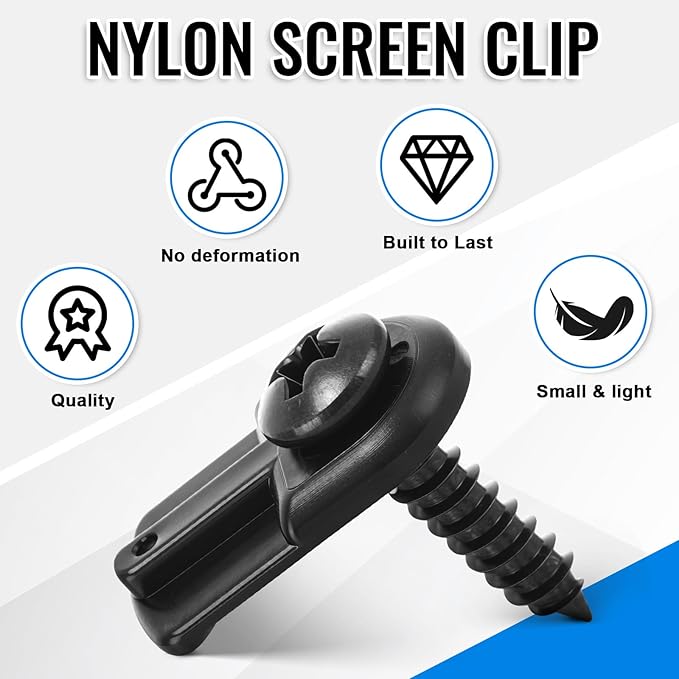 Blulu 24 Pack 13/16 x 1/2 Inches Flush Nylon Window Screen Clip - Image 3