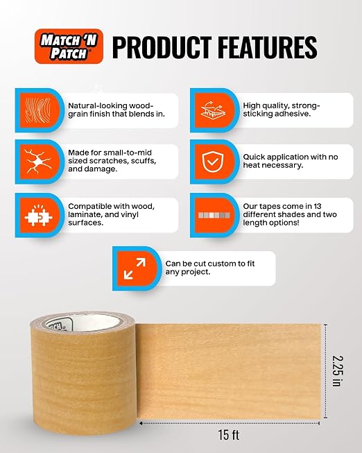MATCH 'N PATCH Wood Grain Repair Tape - Image 2