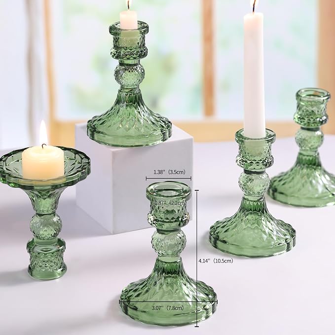 Glass Candle Holder Set of 12, Candle Stick Holder - Image 2