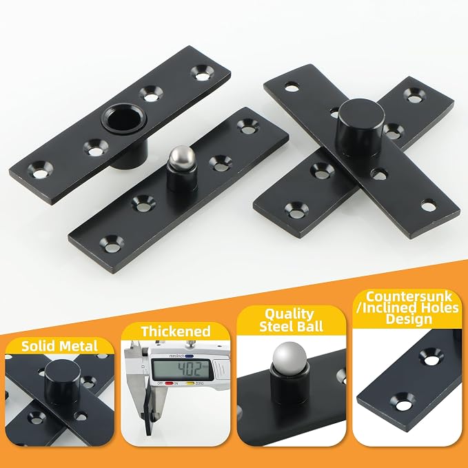Alise Pivot Hinges for Door, Heavy Duty Stainless Steel Pivot Hinge - Image 5