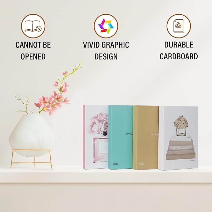 4 Pcs Decorative Books | Faux Blush Coffee Table & Shelf Decor | Soft Romantic - Image 6