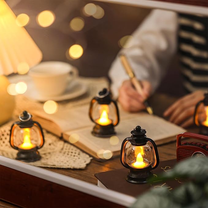 Ferraycle 24 Pcs Mini Lanterns 4 Inch Black Lamp Table Decor | Western Cowboy - Image 4