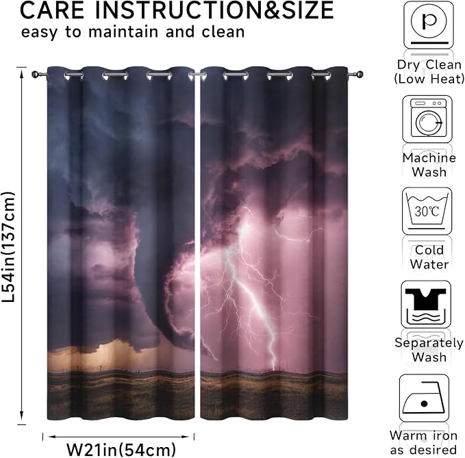 Tornado Curtains, Lightning Storm Blackout Curtains - Image 6