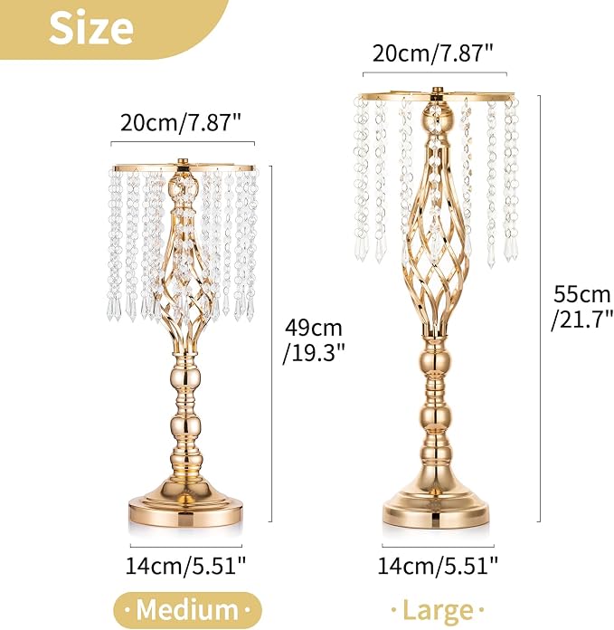NUPTIO Tall Centerpiece for Wedding Table, 19.3" Tall, for Artificial Flower - Image 5