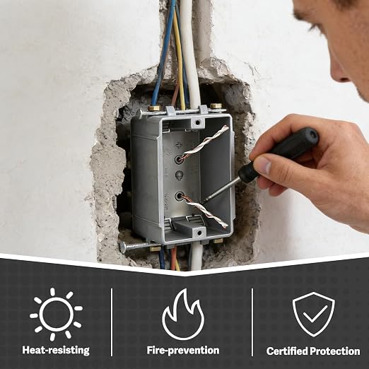 1-Gang New Work Outlet Box, PVC Nail-On Electrical & Junction Box, 18 cu. in. - Image 5