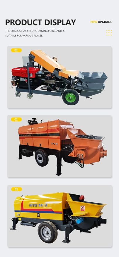 Concrete Pump Portable Cement Pump Hydraulic Concrete Line Pump Trailer | Mini - Image 7