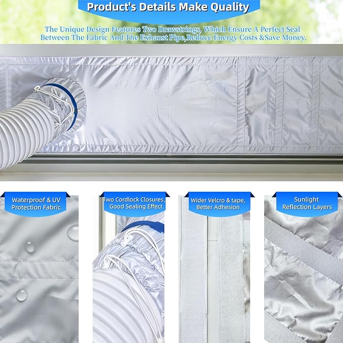 Portable Air Conditioner Window Seal Kit, 10In x 36~62 Inch Full Sealing AC - Image 6