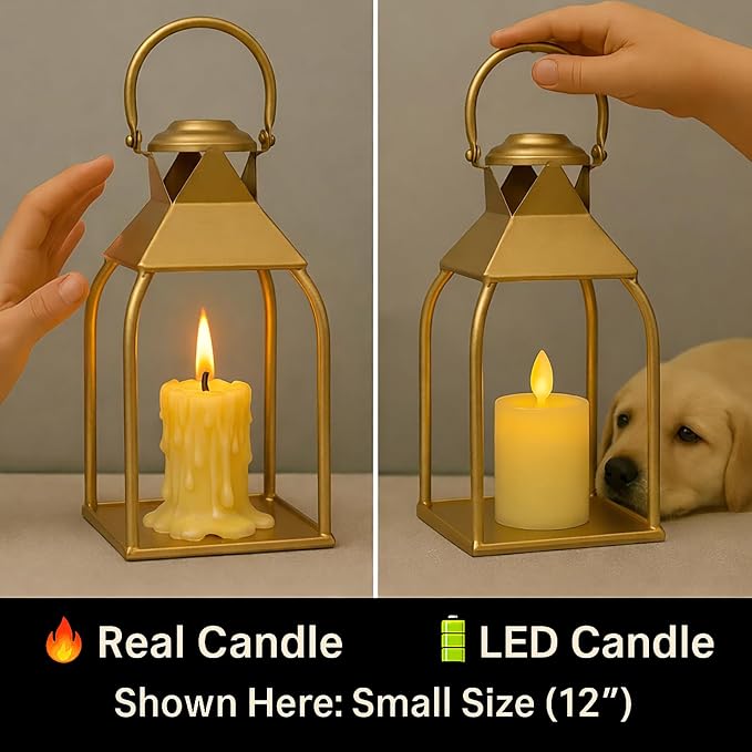 Decorative Metal Lanterns Indoor Outdoor, Candle Holder - Image 3