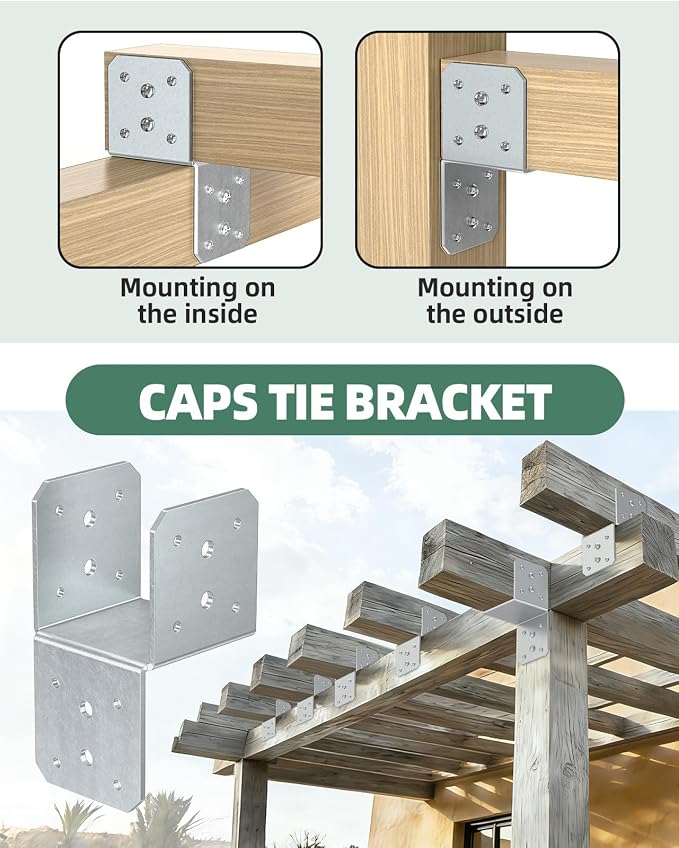 Heavy Duty Angle Brackets for 4x4，4x6 Post, Galvanized 8-Pack | 4MM Thick - Image 5