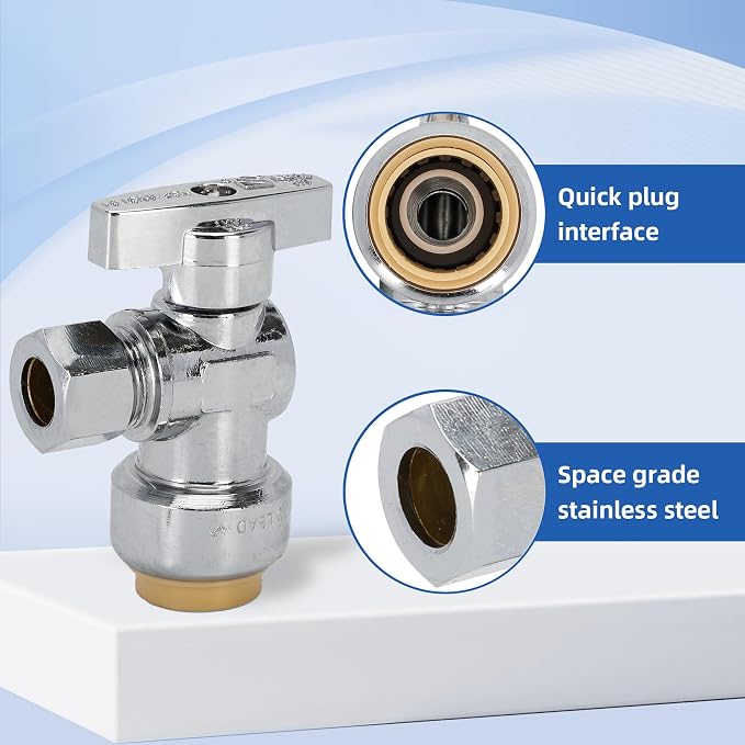 12PCS Push Angle Stop Valve 1/2"x3/8" - Image 6