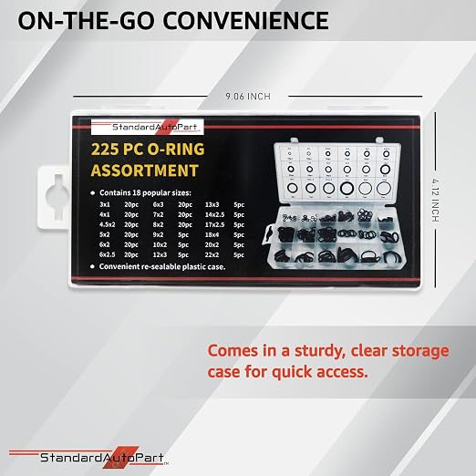 Silicone Universal Black O-Ring Sealing Gasket Washer Seal Assortment Set - Image 4