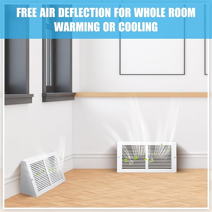 Honeydak 2 Pack Baseboard Register Vent Covers 12" x 6" Duct Opening - Image 5