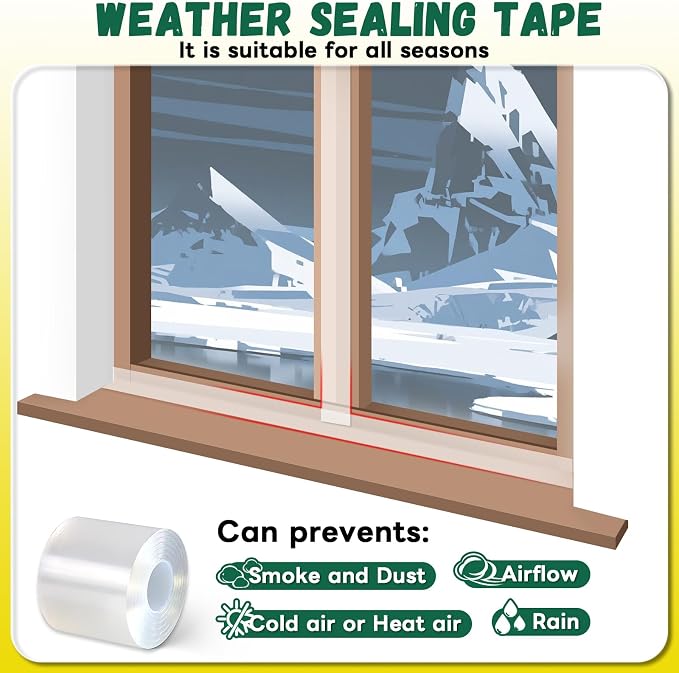 Window and AC Sealing Tape for Frame Draft Insulation, 20 Mil, 2 inch X 33FT | - Image 3