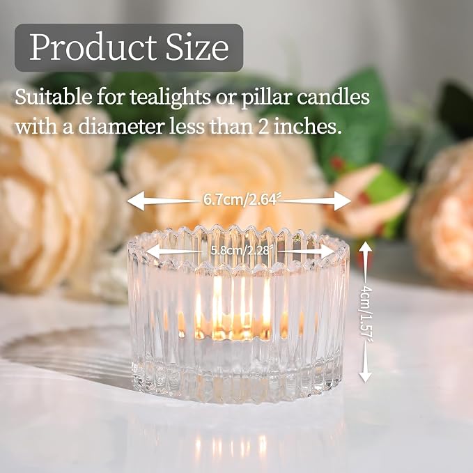 HAVITI 24 Pcs Large Tea Light Holders, Votive Candle Holders - Image 2