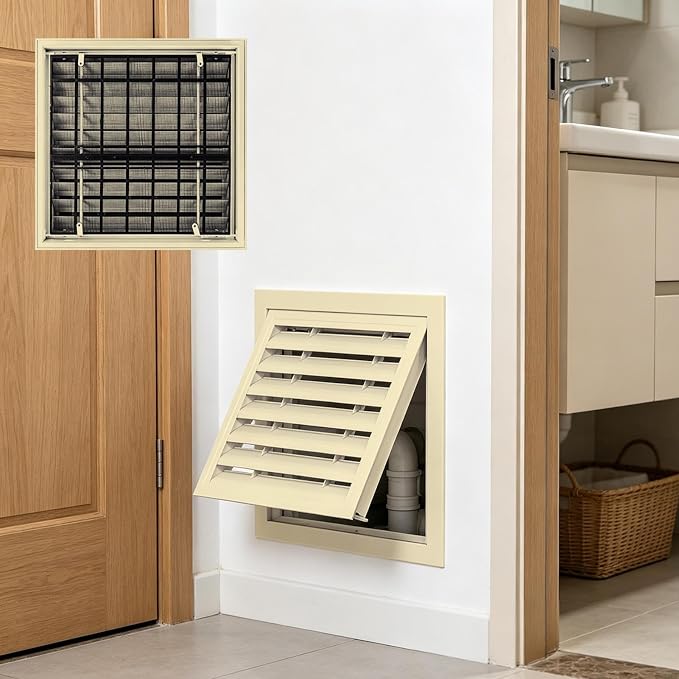 Yellow Air Return Grille, Aluminum Access Panel by Unknown