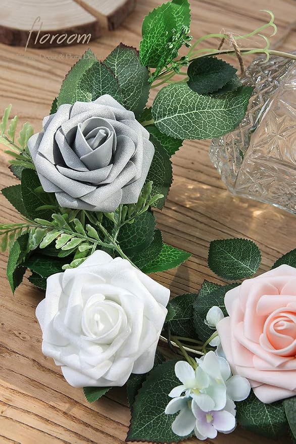 Artificial Flowers 25pcs Real Looking White Foam Fake Roses - Image 6