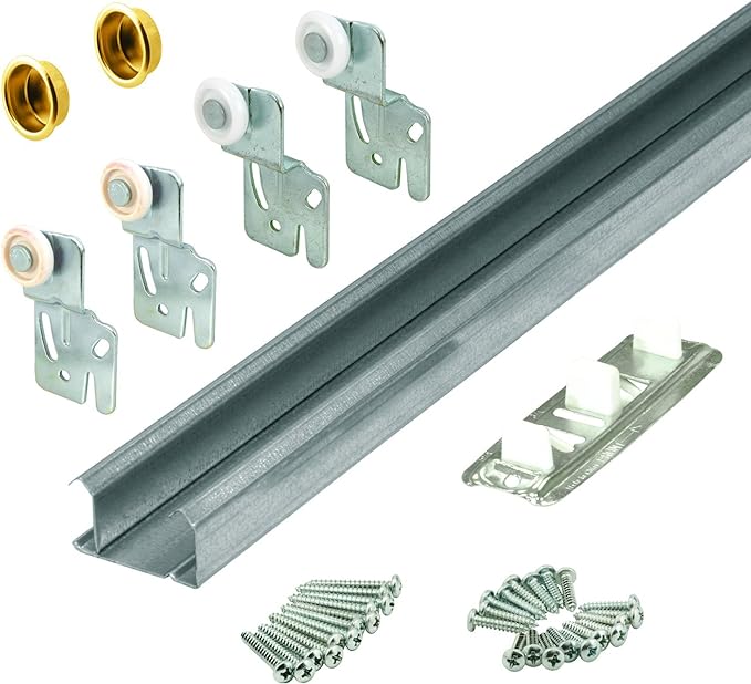 Prime-Line 161791 By-Pass Closet Track Kit, 48 In., 2-Door Hardware, by Slide-Co