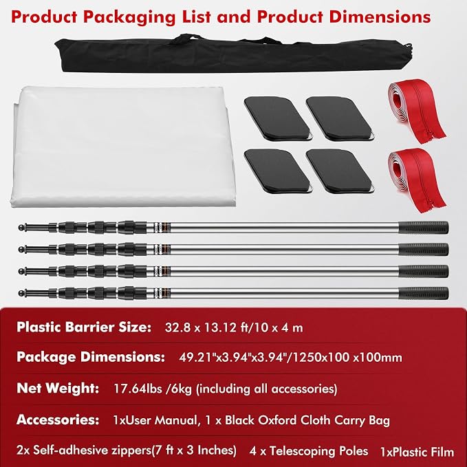 12FT Dust Barrier Poles - Image 9