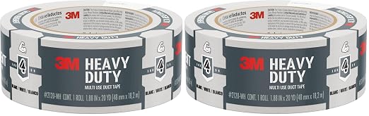 3M Multi-Use Colored Duct Tape White, 1.88 Inches by 20 Yards, 1 Roll by 3MIndustrial