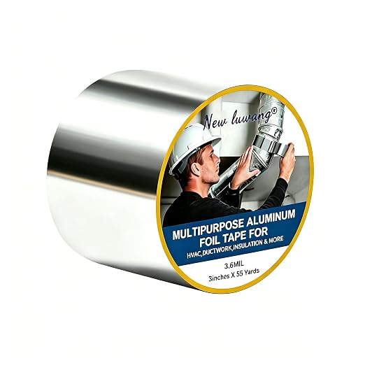 Aluminum Foil Tape, 3 in x 55 yd Heavy Duty Silver HVAC Tape | Aluminum High by Unknown