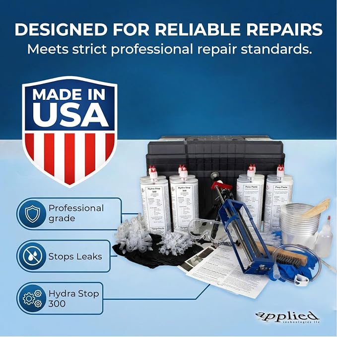 40ft Polyurethane Foundation Wall Crack Repair Kit, Concrete Crack Filler - Image 3