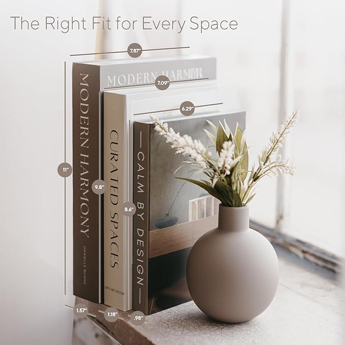 Modern Decorative Books Set of 3, Shelf or Entryway as Fall Decoration - Image 3