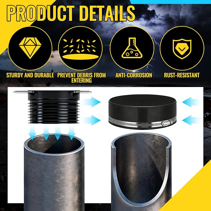 6 Pack 6 Inch Flexible PVC Pipe Cap - Image 4