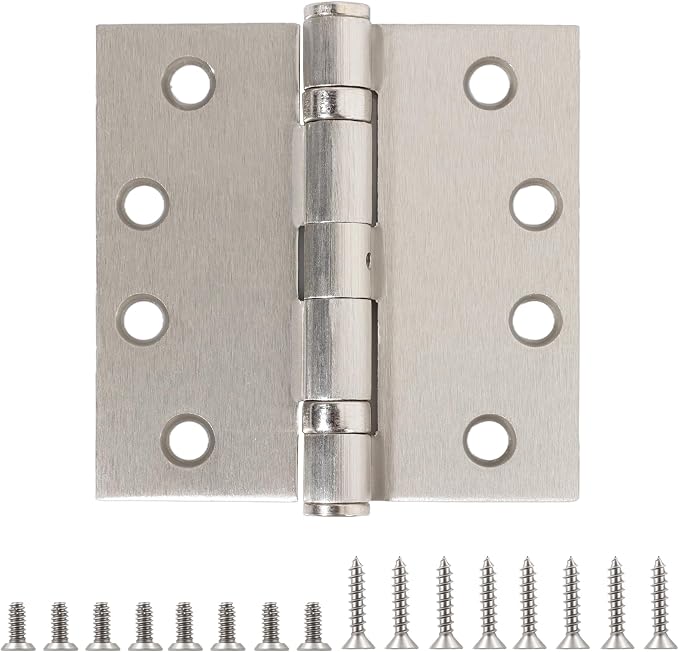 TDCHINGES Heavy Duty Door Hinges Brushed Nickel 4.5 Inch x 4 1/2" Square | 18 by TDCHINGES