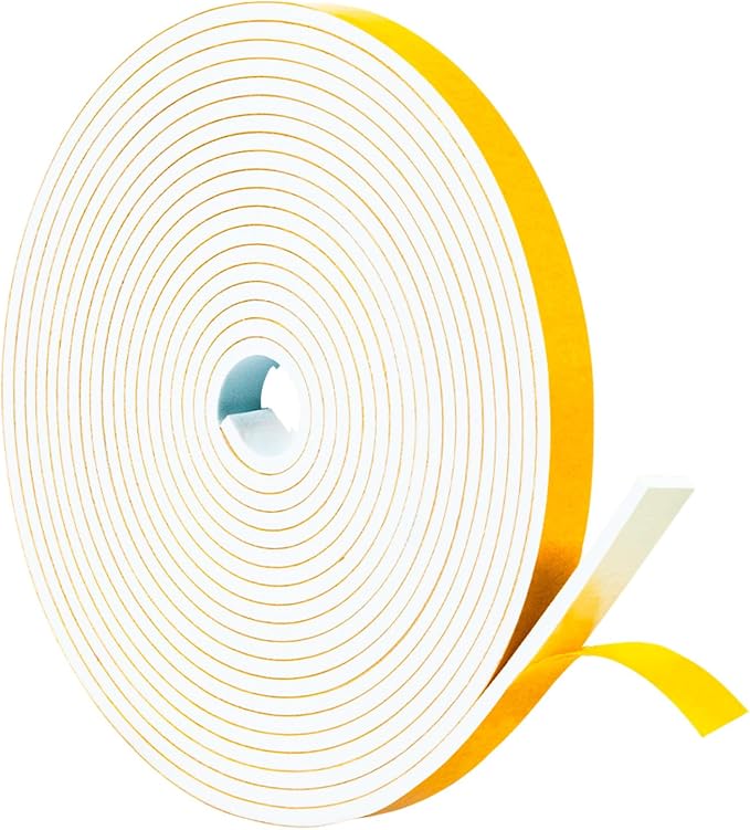 Yotache Weather Stripping Door Seal Strip White 3/8" x1/8", 26Ft Length | Foam by yotache