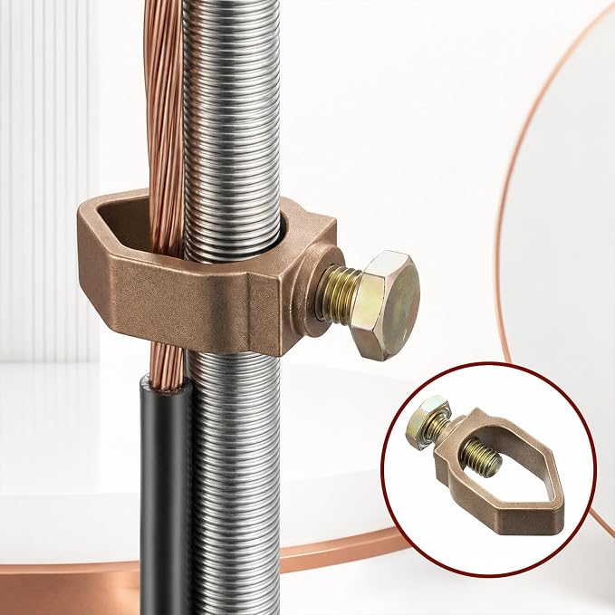 2 Pack Copper Ground Rod Clamp, Copper Mechanical Connectors - Image 3