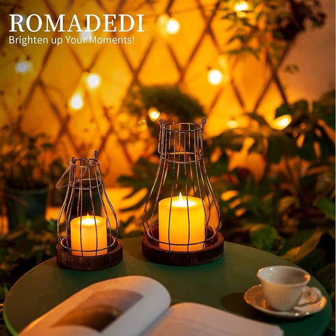 Romadedi Lantern Rustic Farmhouse Decor, fit Living Room Kitchen Dining Coffee - Image 3