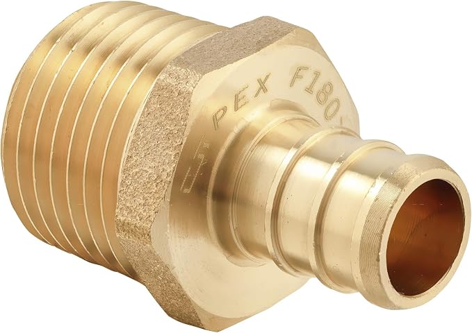 50PC Pex Barb Crimp Brass Fittings 1/2 Inch x 1/2 Inch NPT Male Adapter | ASTM by EFIELDPEXTUBING