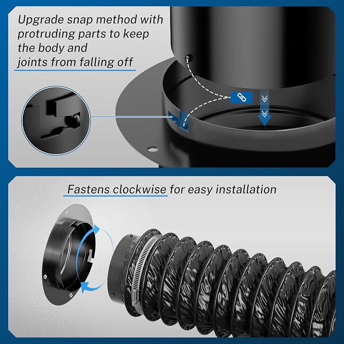 Hon&Guan Dryer Vent Connector, High Quality Iron Twist Lock Dryer Vent Wall - Image 2