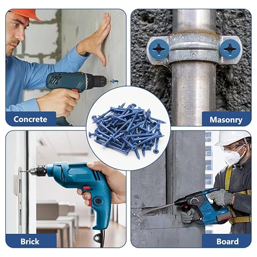 60Pcs 1/4" x 3-1/4” Concrete Screws - Image 5