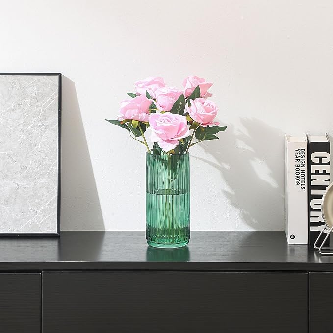 Ribbed Glass Vase, Flower Vases - Image 4