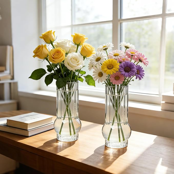 6.5Inch Drinking Glasses for Home Decor, Modern Clear Glass Glass Tumbler Set - Image 4
