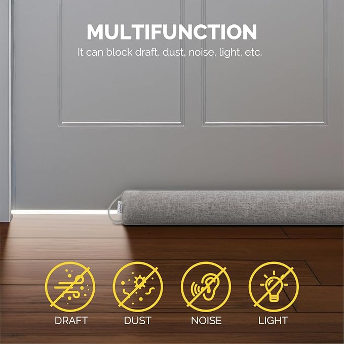 fowong Weighted Door Draft Stopper 40", Long Under Door Noise Stopper, Dust & - Image 4
