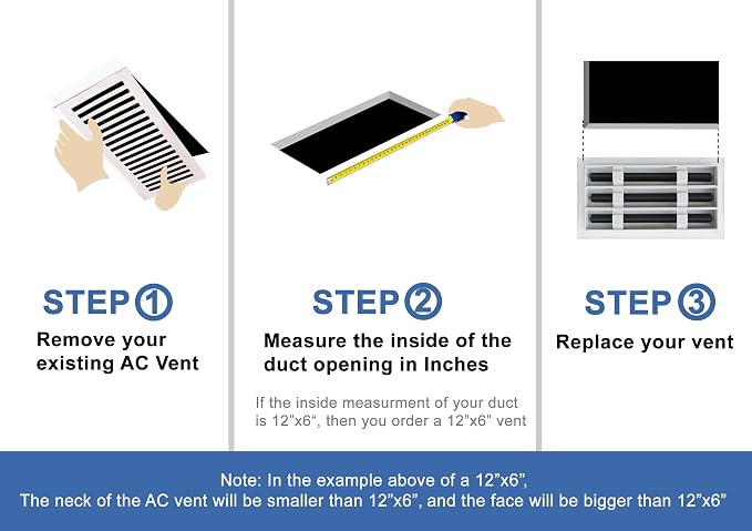 BUILDMART - 24x4 Modern AC Vent Cover - Decorative Black Air Vent - Standard - Image 7