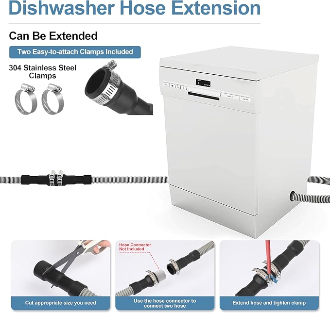 MyLifeUNIT Universal Dishwasher Drain Hose, 6.7 Ft Dishwasher Discharge Hose - Image 5