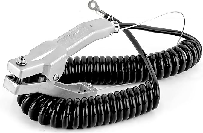 Ground Cable Clamp, 16.4FT Coiled Grounding Wire, Aluminum Alloy Anti Static by VQP
